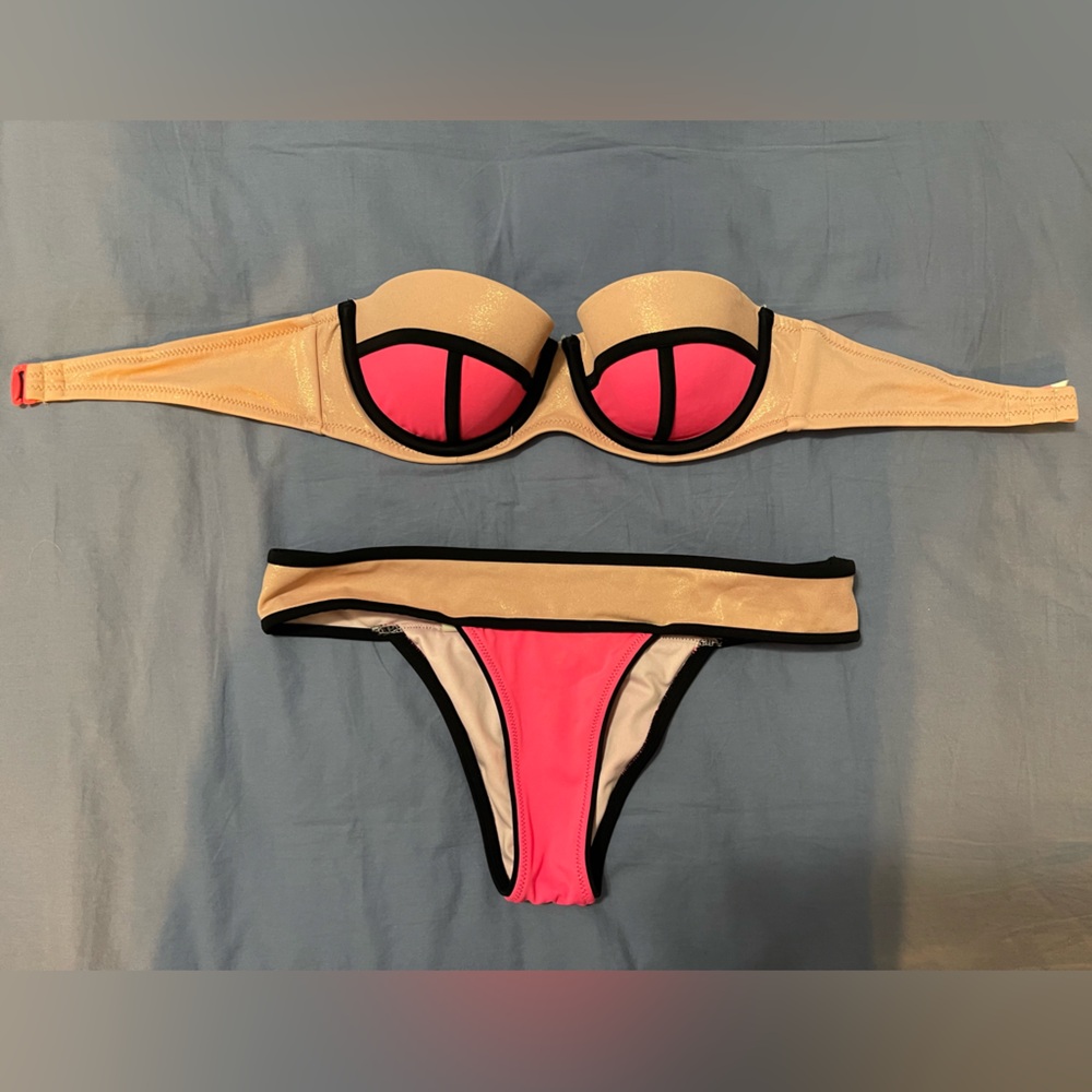 Victoria's Secret Colorblock Bandeau Bikini Set 34B